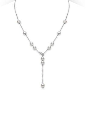 MIKIMOTO “Pearls In Motion” Akoya Pearl and Diamond Necklace